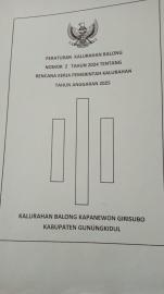 Peraturan Kalurahan Balong No. 2 Tahun 2024 tentang   RKPK  Tahun  2025